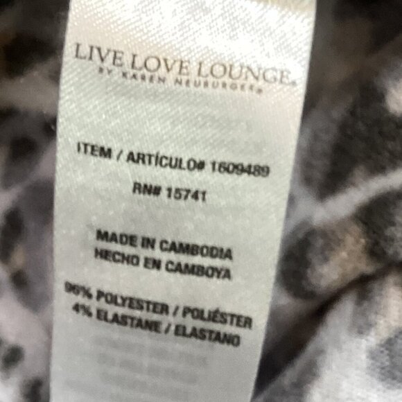 Live Love Lounge by Karen Neuberger 2-Piece Set Solid/Leopard Sz S Gray #49P - Picture 9 of 10